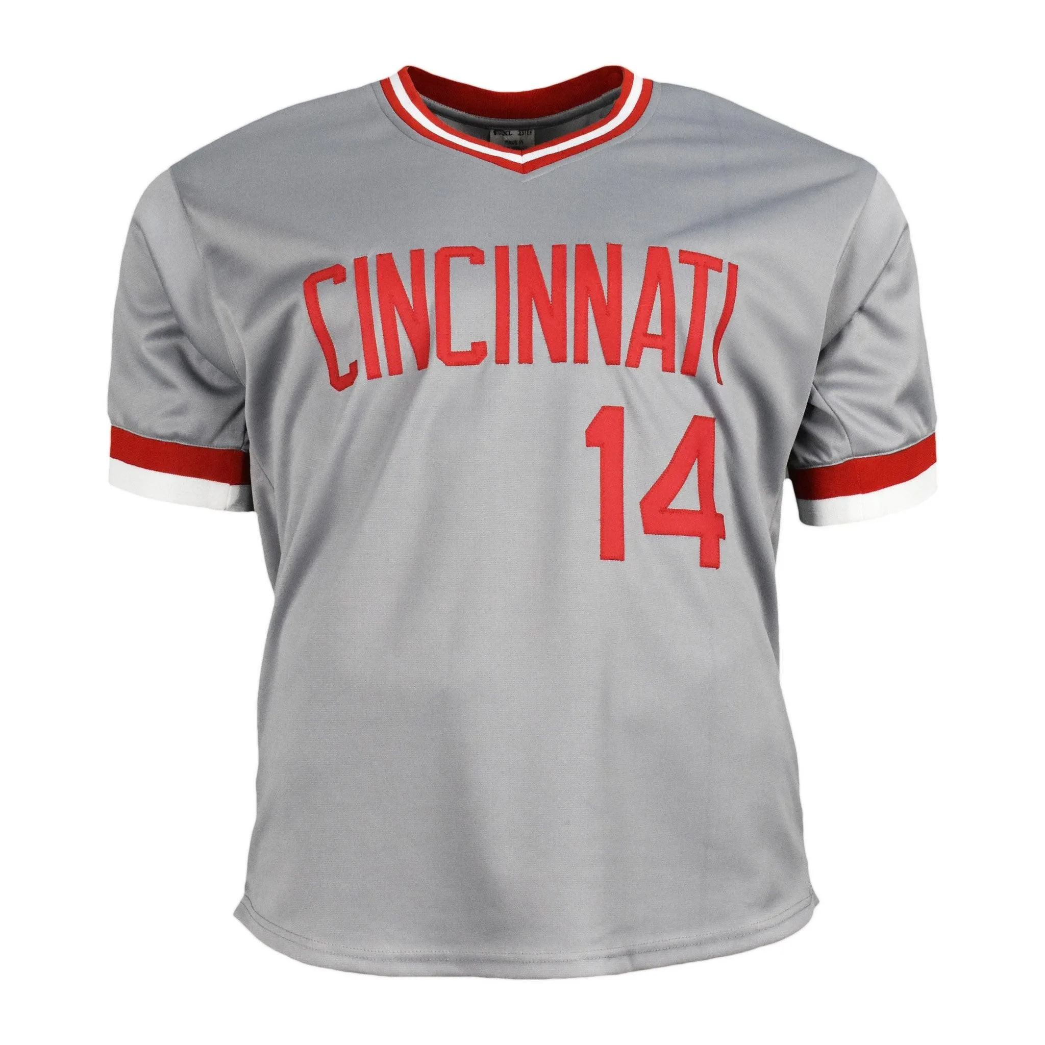 Pete Rose Signed 4256 Hits Stats Cincinnati Pro Edition Grey Jersey (Fiterman)