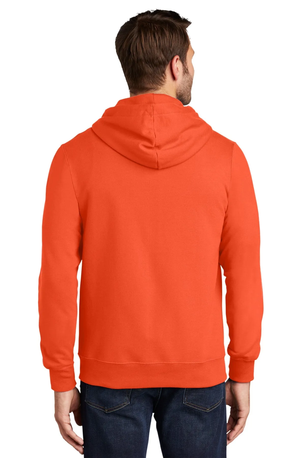 Port & Company Fan Favorite Fleece Branded Zip Hoodies, Orange