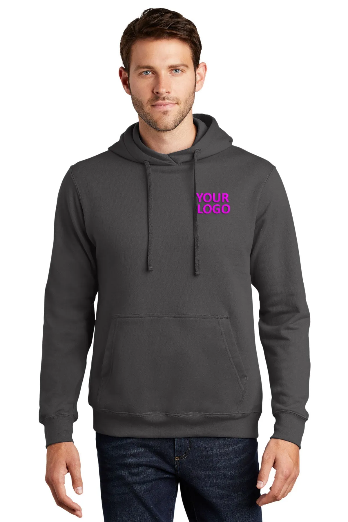 Port & Company Fan Favorite Fleece Custom Hoodies, Charcoal