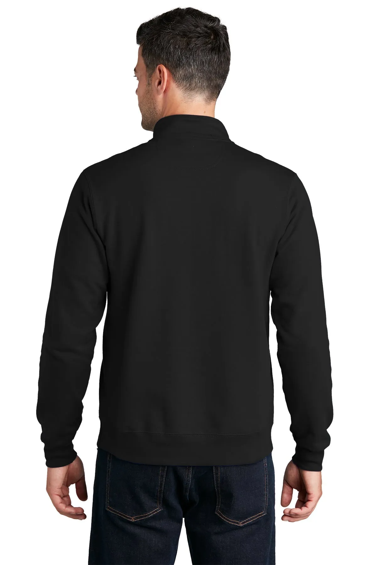 Port & Company Fan Favorite Fleece Customized Quarter Zips, Jet Black