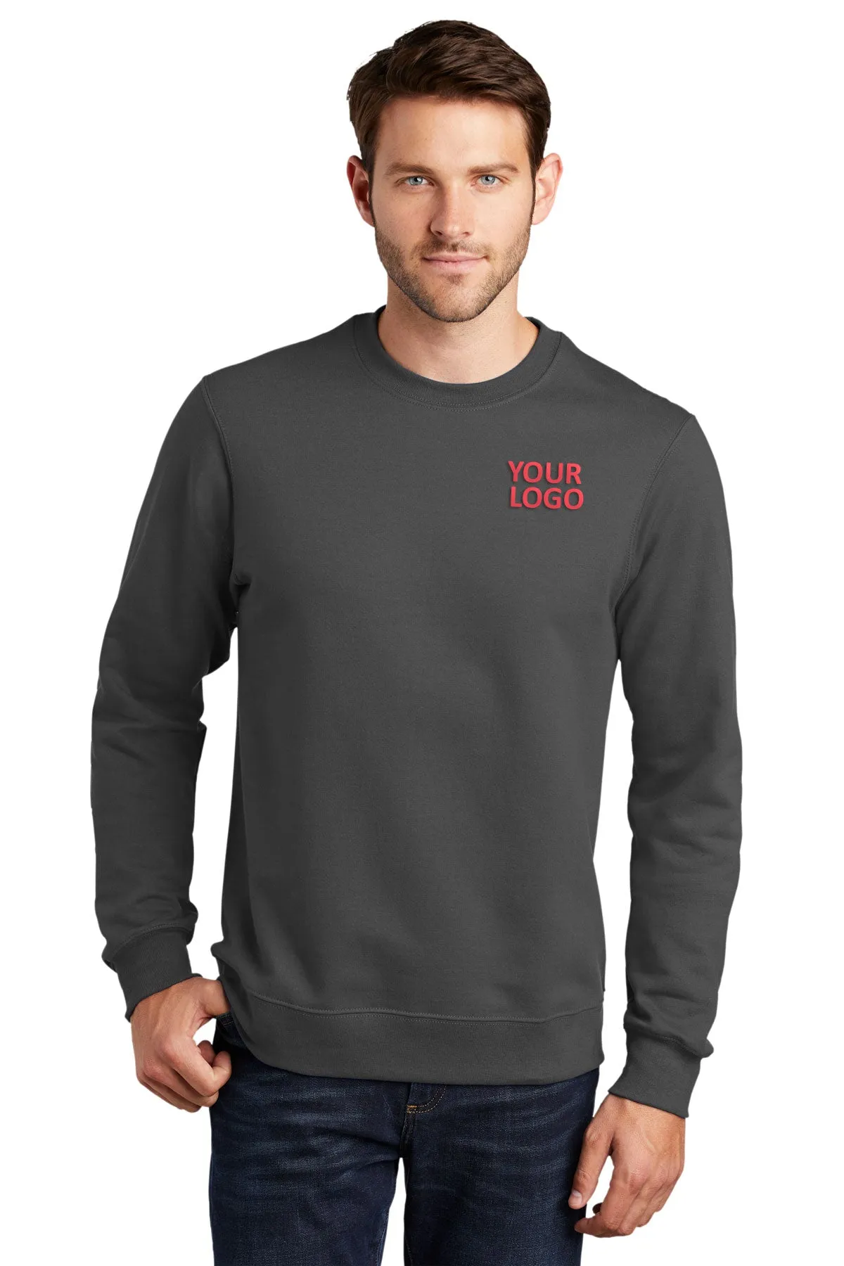 Port & Company Fan Favorite Fleece Customized Sweatshirts, Charcoal