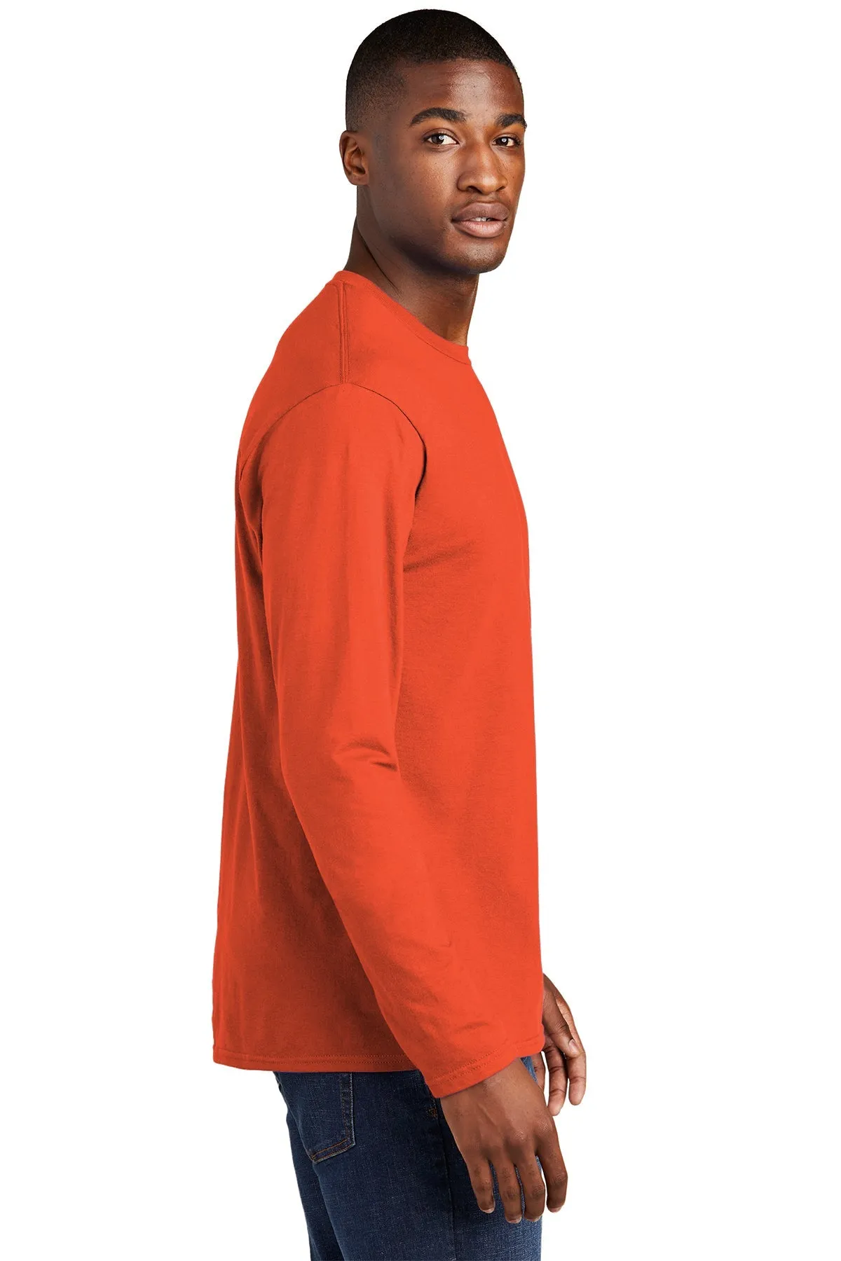 Port & Company Long Sleeve Fan Custom Favorite Tee's, Orange