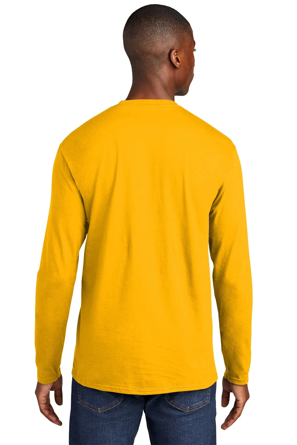 Port & Company Long Sleeve Fan Customized Favorite Tee's, Bright Gold