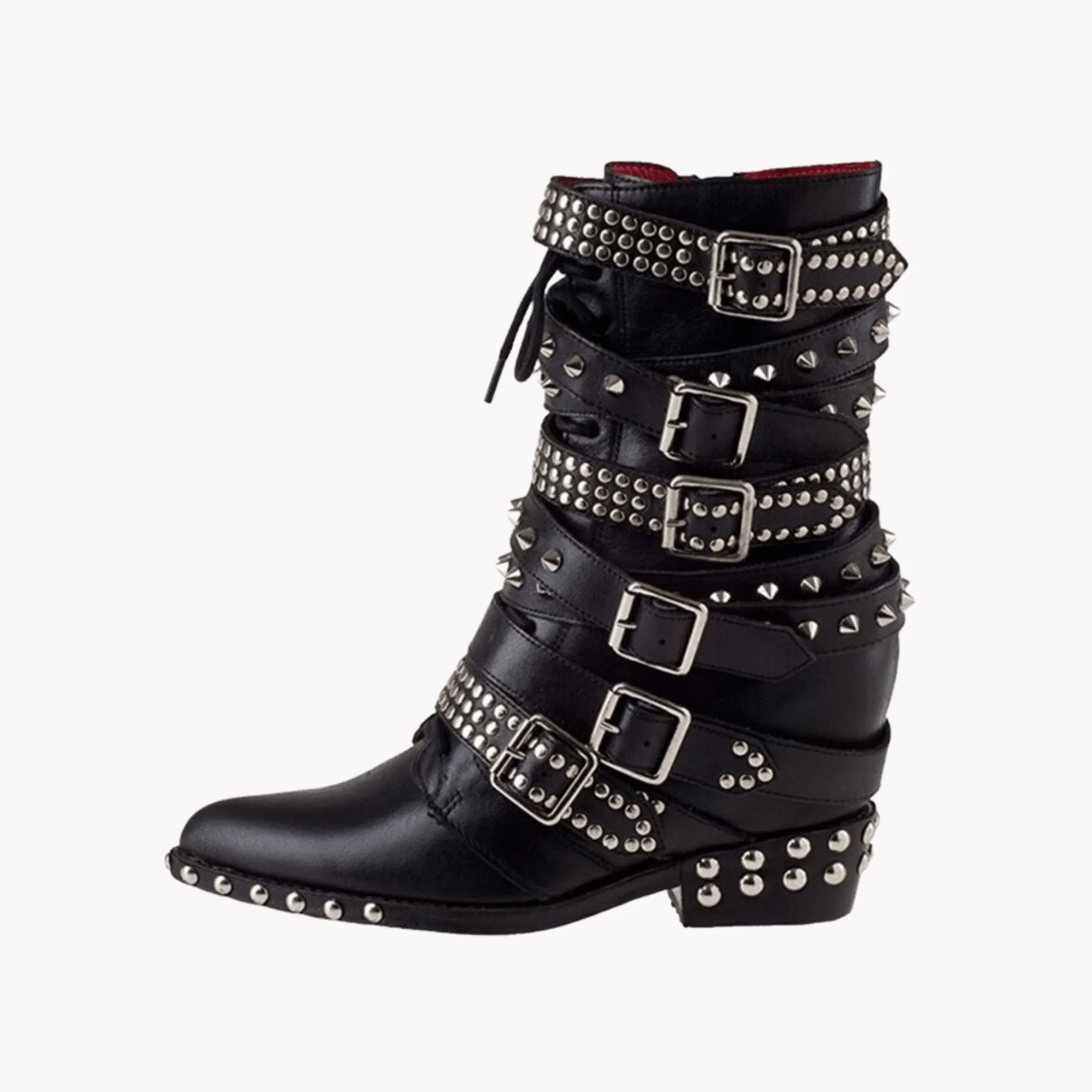 Pre Order:  Belt Buckle Studded Ankle Boots