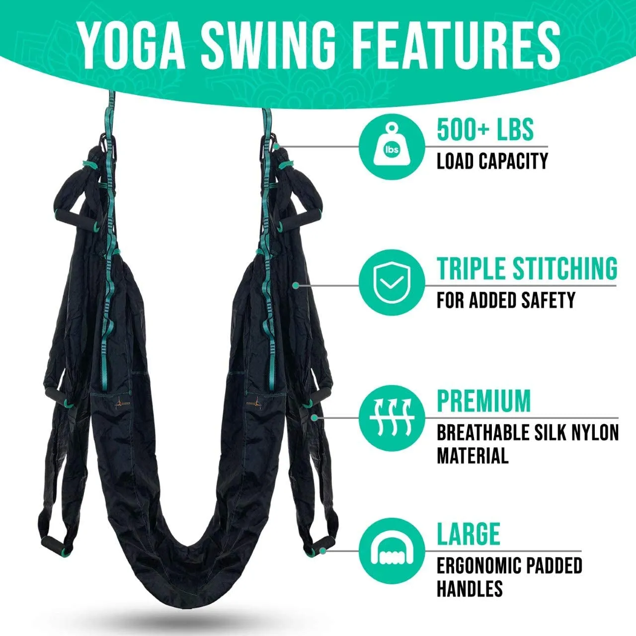 "Deluxe Aerial Hammock Yoga Swing Set - Ultimate Flying Sling for Indoor & Outdoor Inversion Therapy"