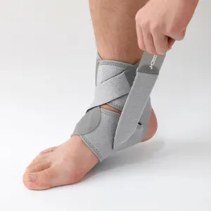 REACH Comfort Max Ankle Support | Chloroprene Rubber | Pain Relief | Gym, Sports & Ortho | Compression Brace | Injuries & Ankle Protection | Suitable for Men & Women | Grey | Free Size