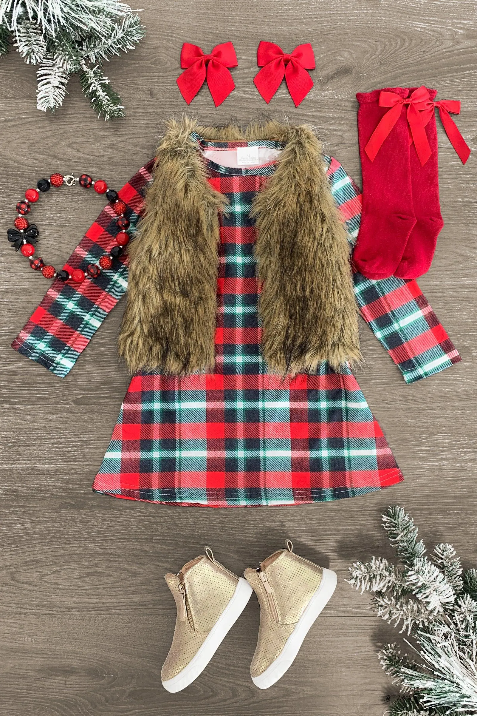 Red & Green Plaid Dress