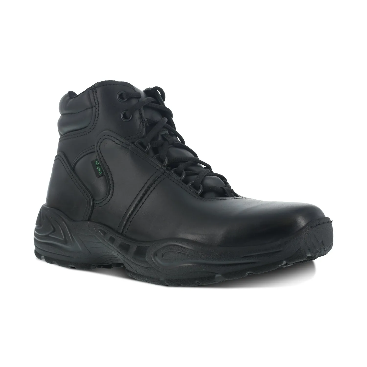 Reebok Mens Black Leather Work Boots Chukka Postal Express