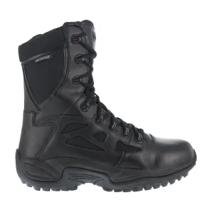 Reebok Mens Black Leather Work Boots Rapid Response 8in WP Zip