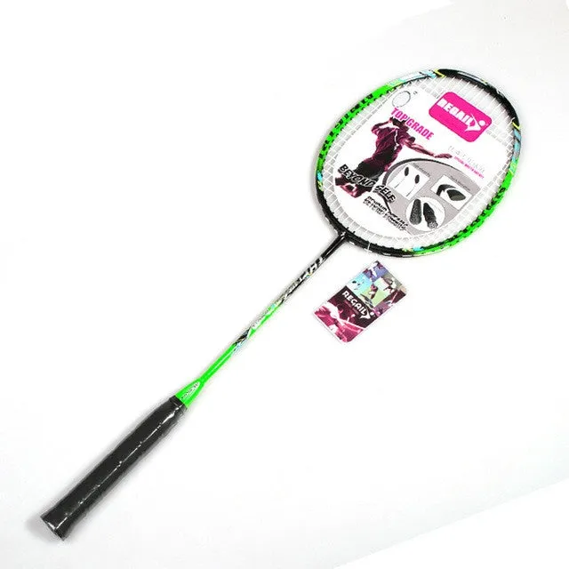 REGAIL 8019 2 in1 Carbon Durable Badminton Racket with Tote Bag(Green)