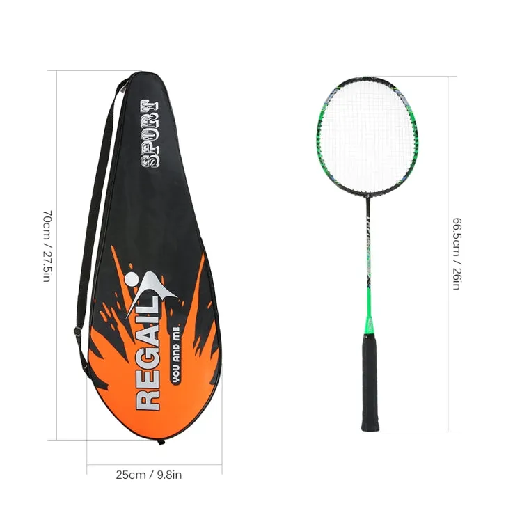 REGAIL 8019 2 in1 Carbon Durable Badminton Racket with Tote Bag(Green)