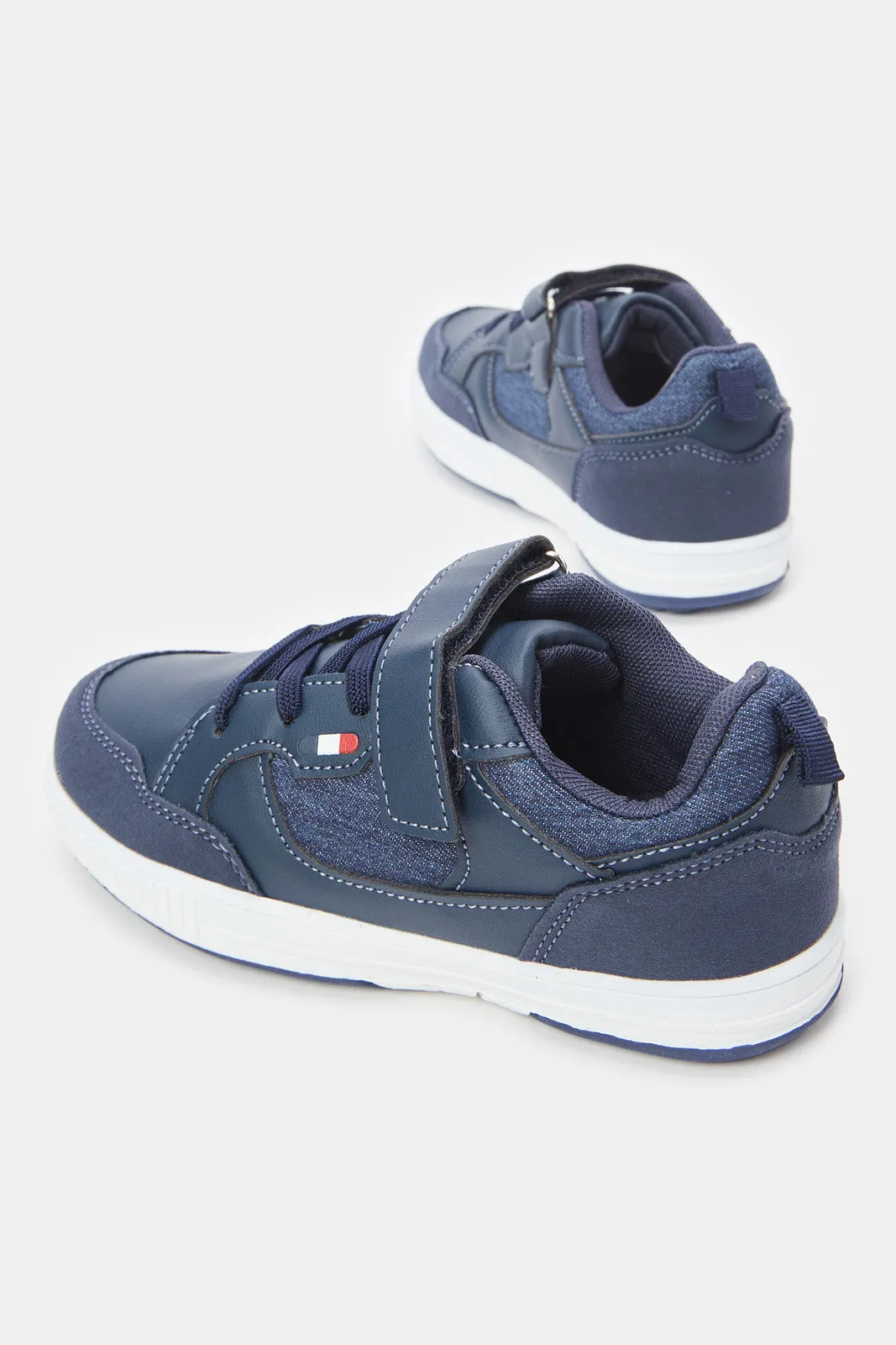 Senior Boys Navy Material Block Skate Shoe