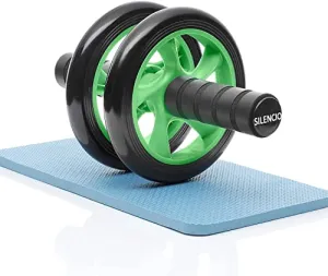 SILENCIO AB Exercise Roller Wheel, Abs Workout Equipment for Abdominal & Core Strength Training, Exercise Wheels for Home Gym Fitness, Ab Machine, AB Fitness Equipment with Knee Pad Accessories