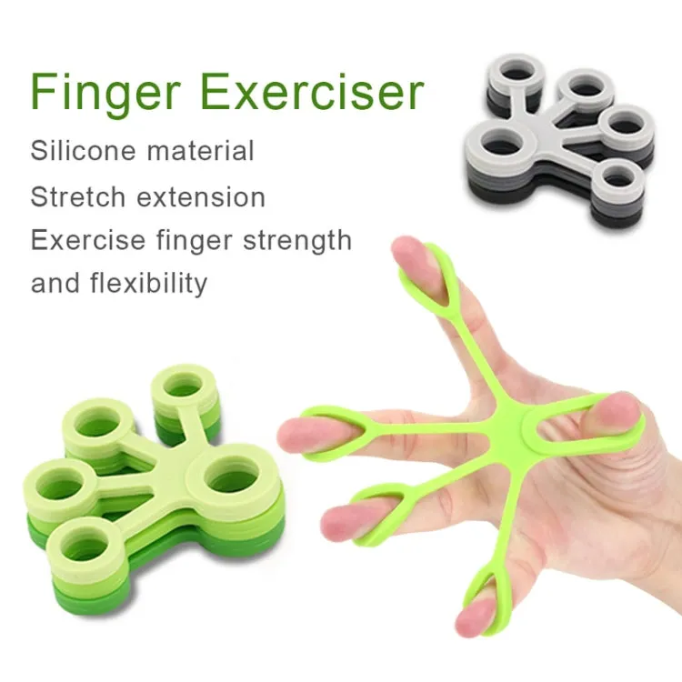 Silicone Finger Trainer Device Fan-shaped Pull Ring(Grass Green)