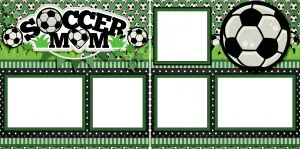 Soccer Mom Green - Digital Scrapbook Pages - INSTANT DOWNLOAD