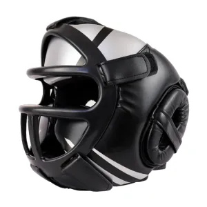 Sparring Boxing Helmet Thai Combat Competition Heads Protection Cover, Size: L(Black With Mask)