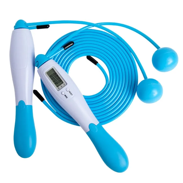 Sport Electronic Counting Wire Skipping Rope, Style: Cordless Ball Wired Wire Rope (Blue)