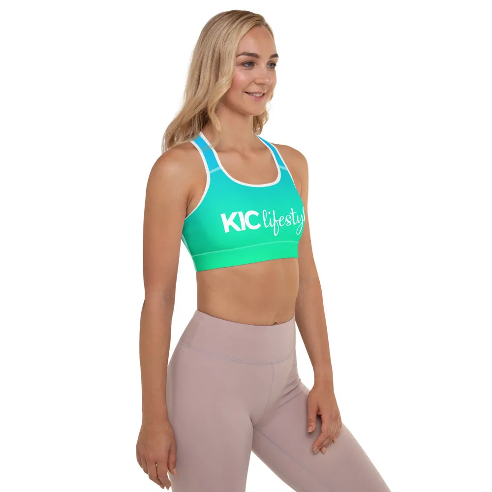 Sports Bra in Ombre Blue & Green