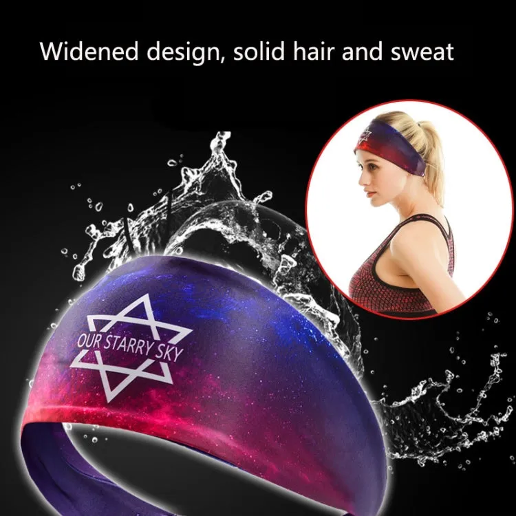 Sports Fitness Antiperspirant Headband Sweat-Absorbent Headband Sweatband(Starry Sky)