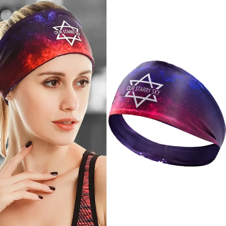 Sports Fitness Antiperspirant Headband Sweat-Absorbent Headband Sweatband(Starry Sky)