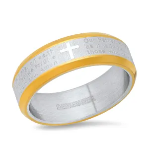 SteelTime Two Tone Lord's Prayer Ring