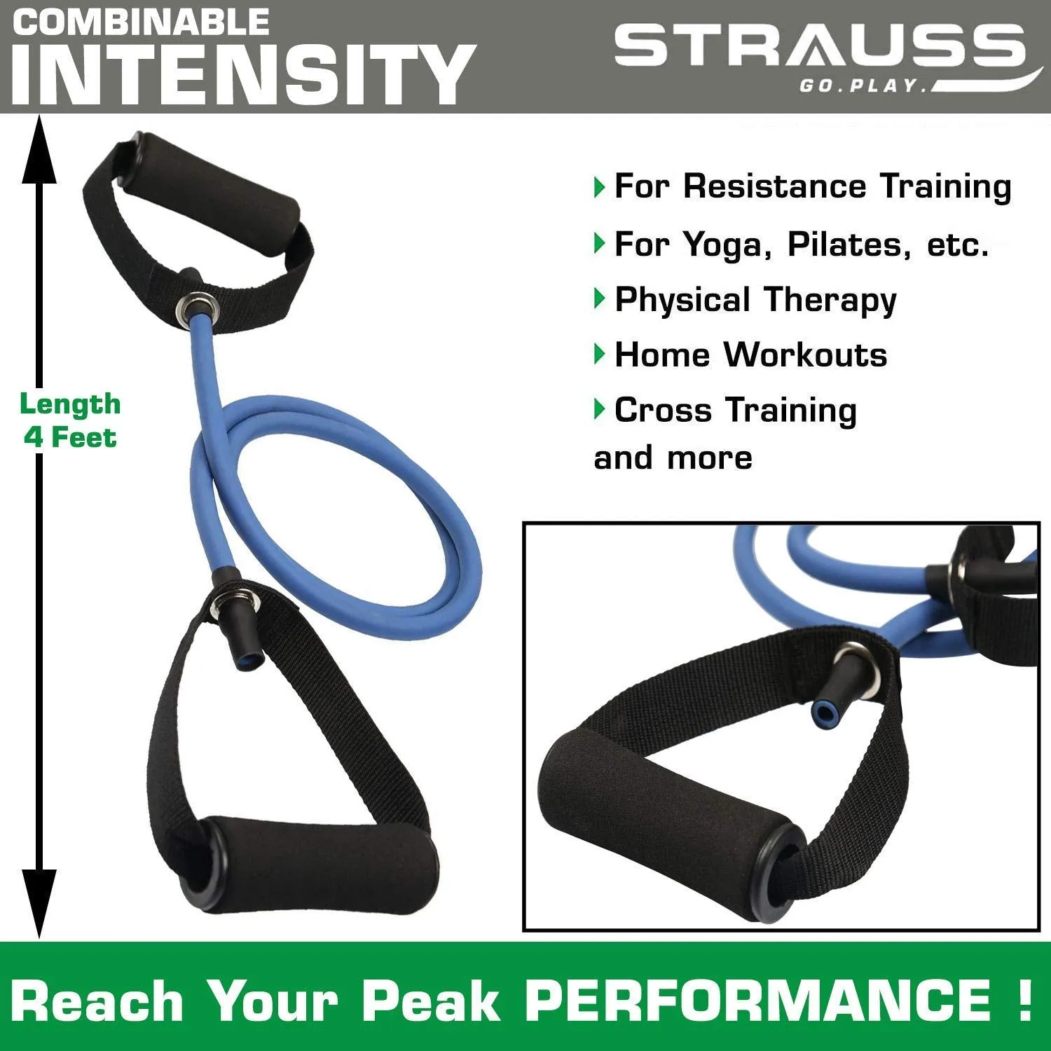 Strauss Aerobic Stepper, (Black/Grey) and Toning Tube, (Blue)