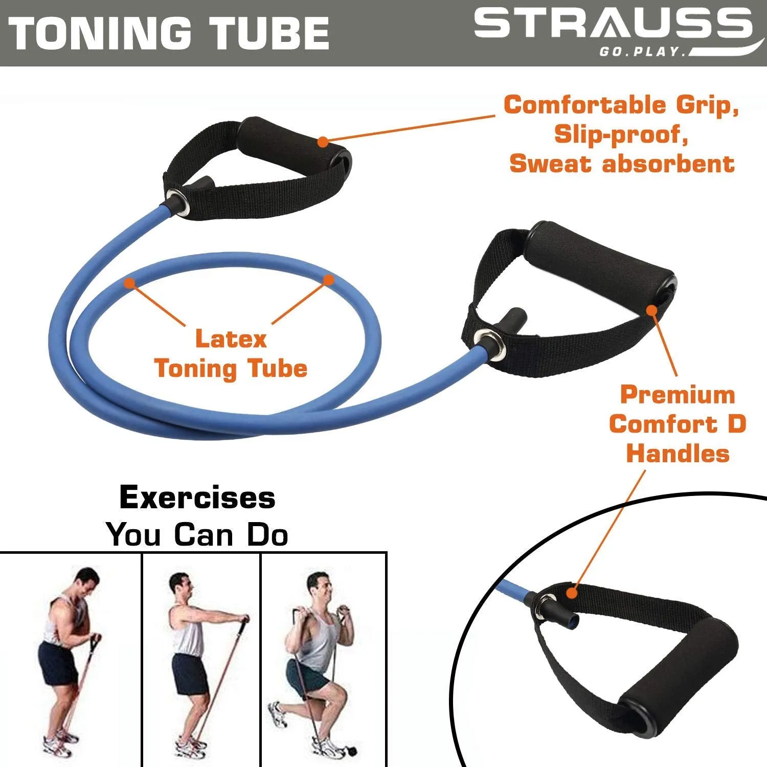 Strauss Aerobic Stepper, (Black/Grey) and Toning Tube, (Blue)