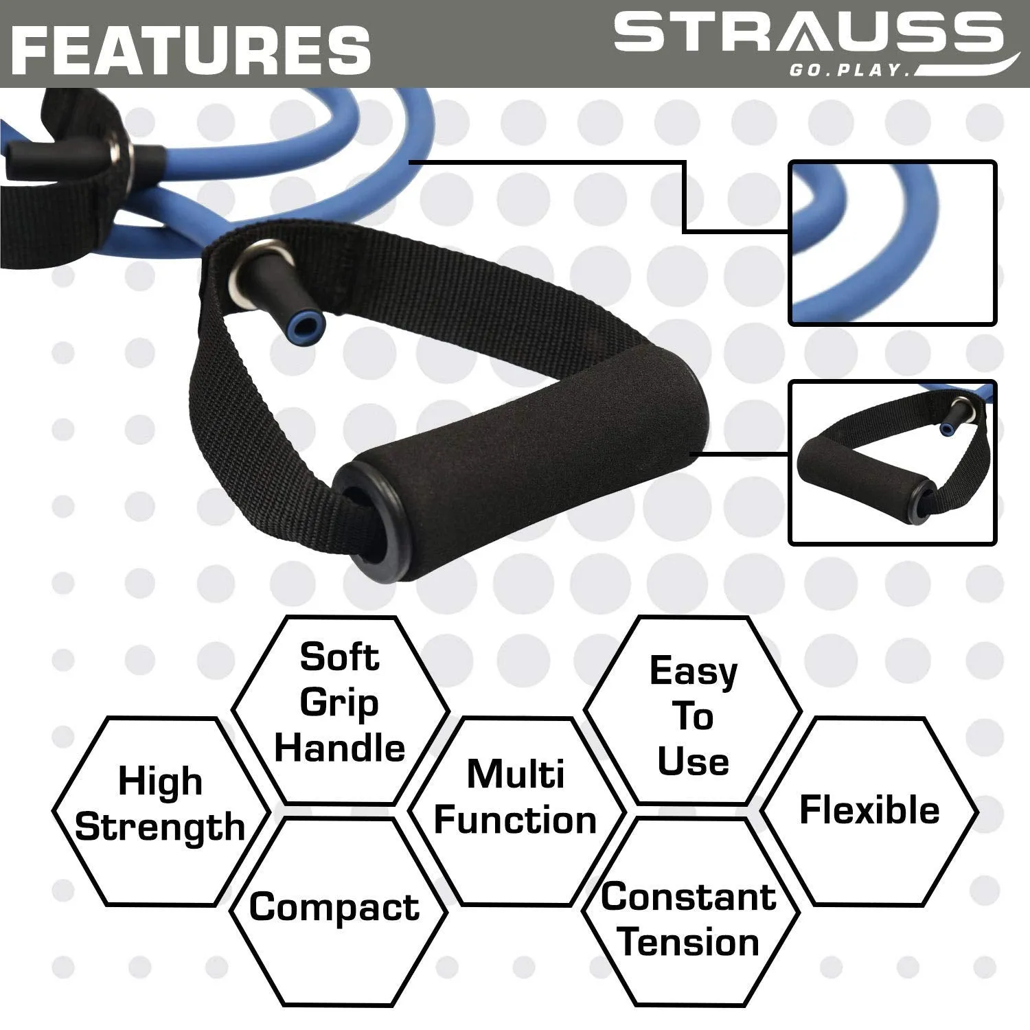 Strauss Aerobic Stepper, (Black/Grey) and Toning Tube, (Blue)