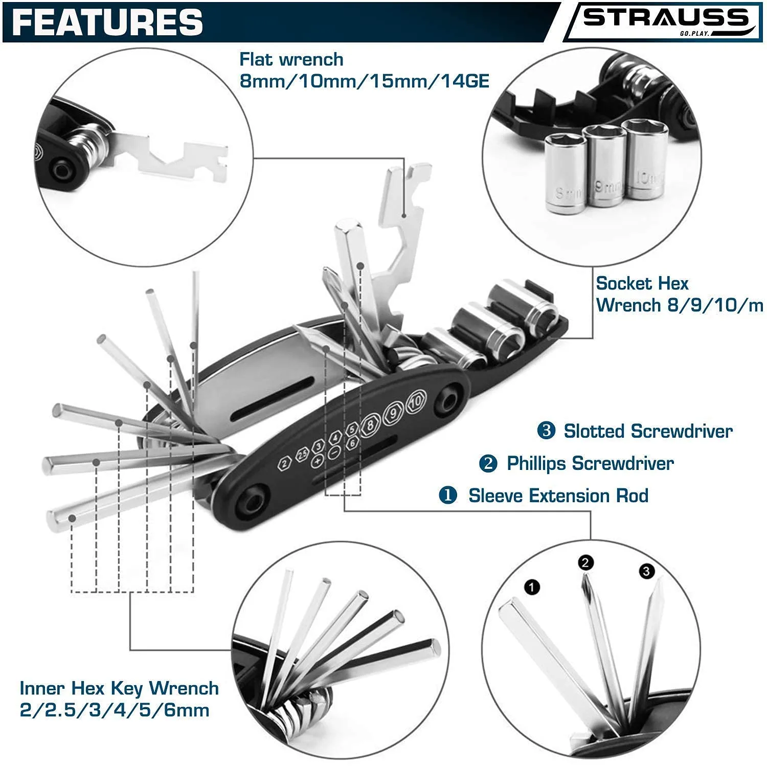 Strauss Bicyle Repair Toolkit, (Set of 2)