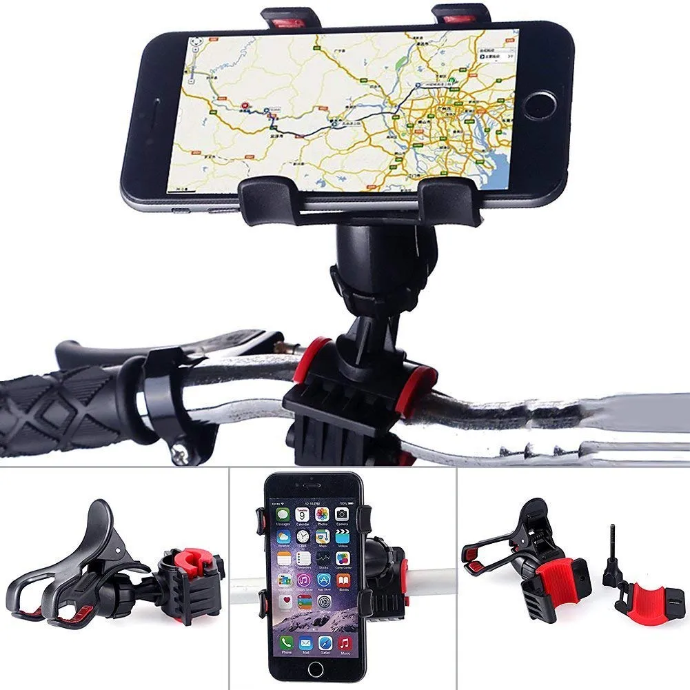 Strauss Cycle Mobile Phone Holder with Mount Bracket, (Black) and Bicycle Bottle Holder (Black)