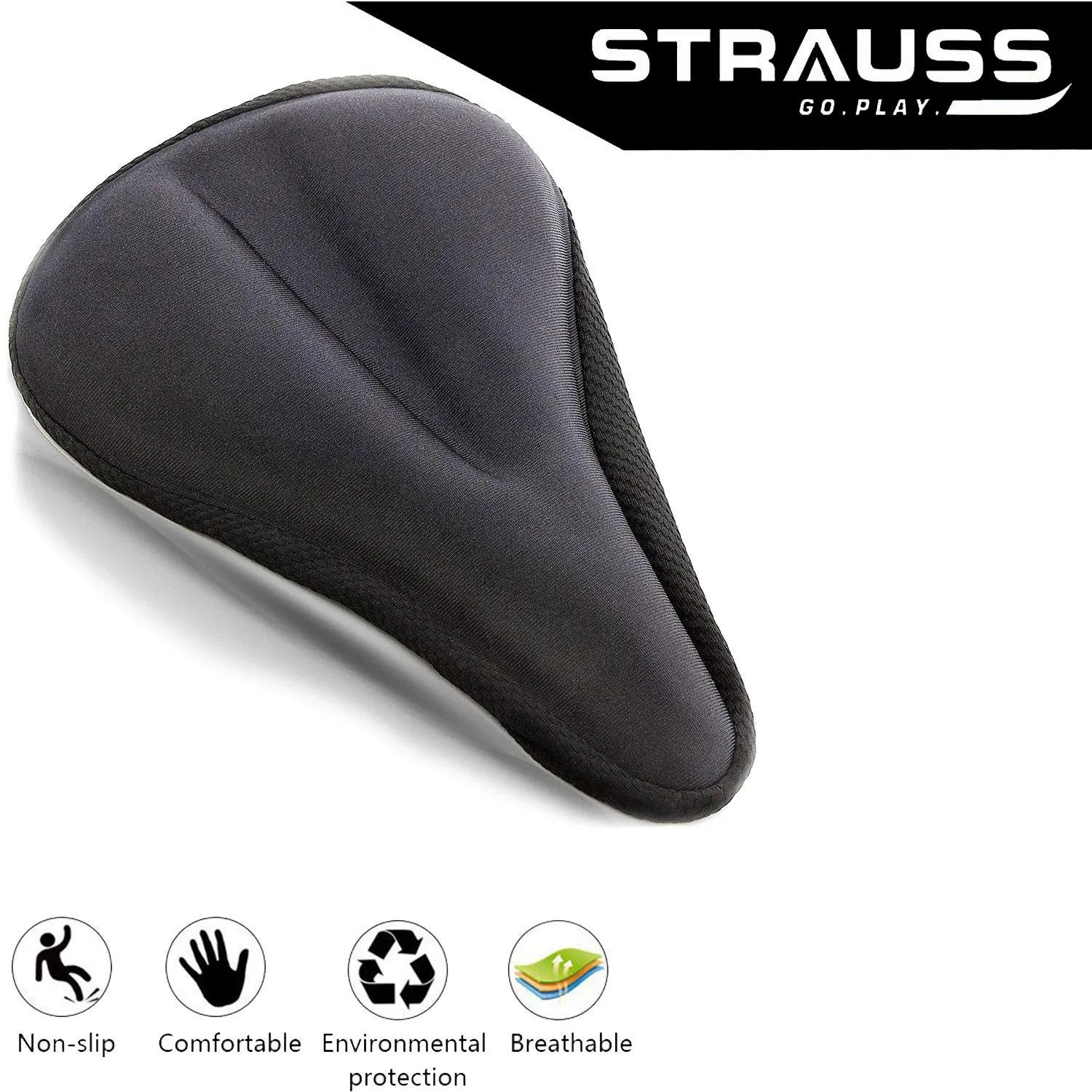 Strauss Gel Seat Cover (Black) and Bicycle Solar Tail Light