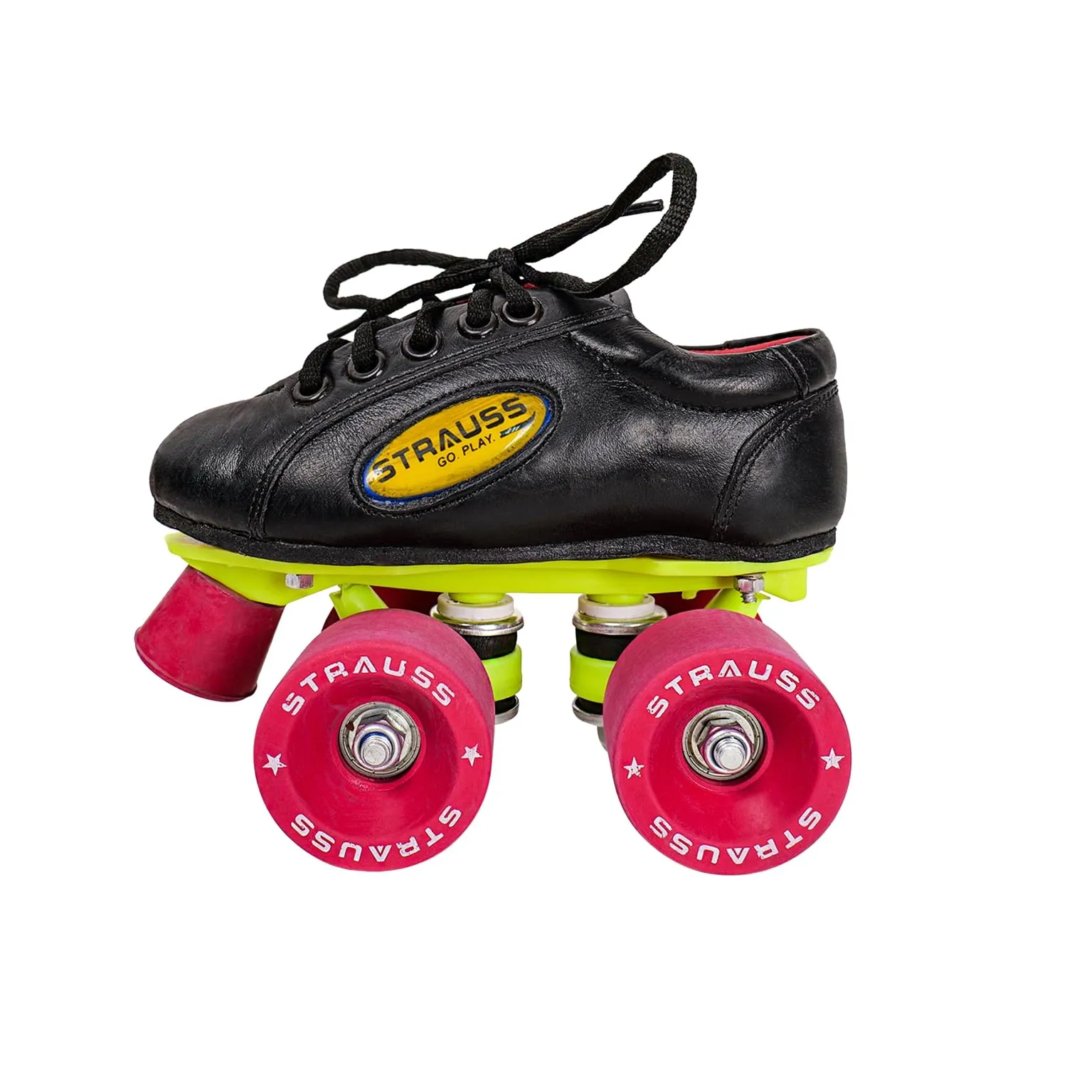 STRAUSS Gripper Skating Shoes | Fixed Body Roller Skates | Shoe Skate With Rubber Wheel |Ideal For Boys, Girls and Kids |Suitable For All Skill Level | Ideal For Kids (7-8 Years) , Size-13, (Red/Black)