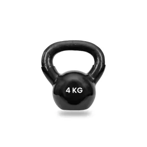 Strauss Premium Vinyl Kettlebell Weight for Men & Women | 2 Kg | Ideal for Home Workout, Yoga, Pilates, Gym Exercises | Non-Slip, Easy to Hold, Scratch Resistant (Black)