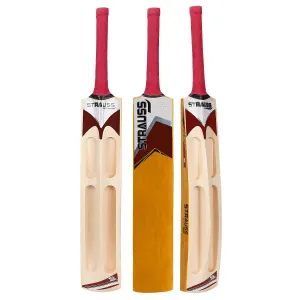 Strauss  Supreme Scoop Tennis Cricket Bat, Half Duco, Yellow, (Wooden Handle)