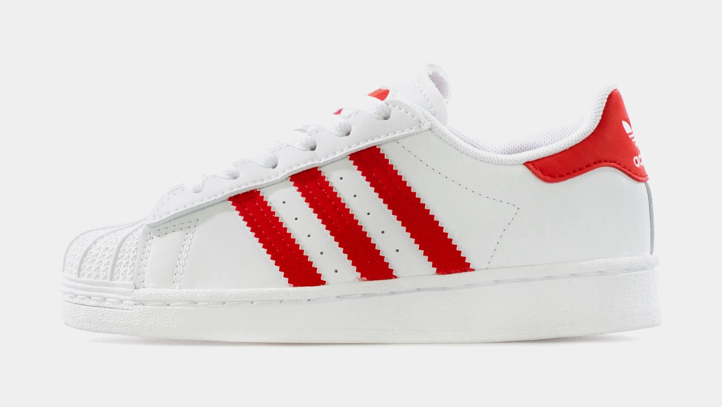 Superstar Preschool Lifestyle Shoe (White/Red)