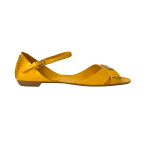 Tajali Leather Sandals - Yellow