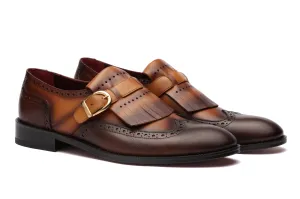 The Fringed Brogue - Tan & Brown