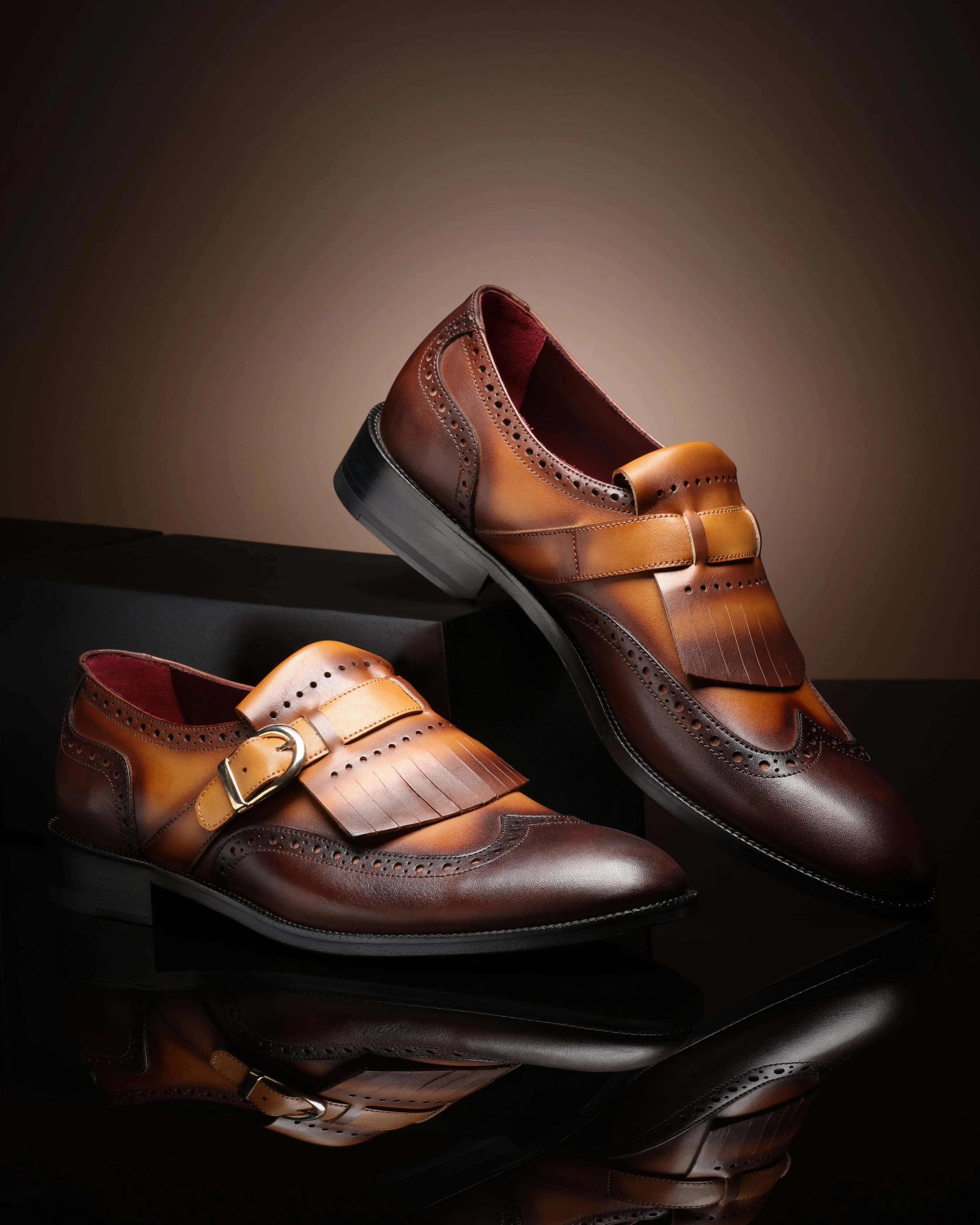 The Fringed Brogue - Tan & Brown