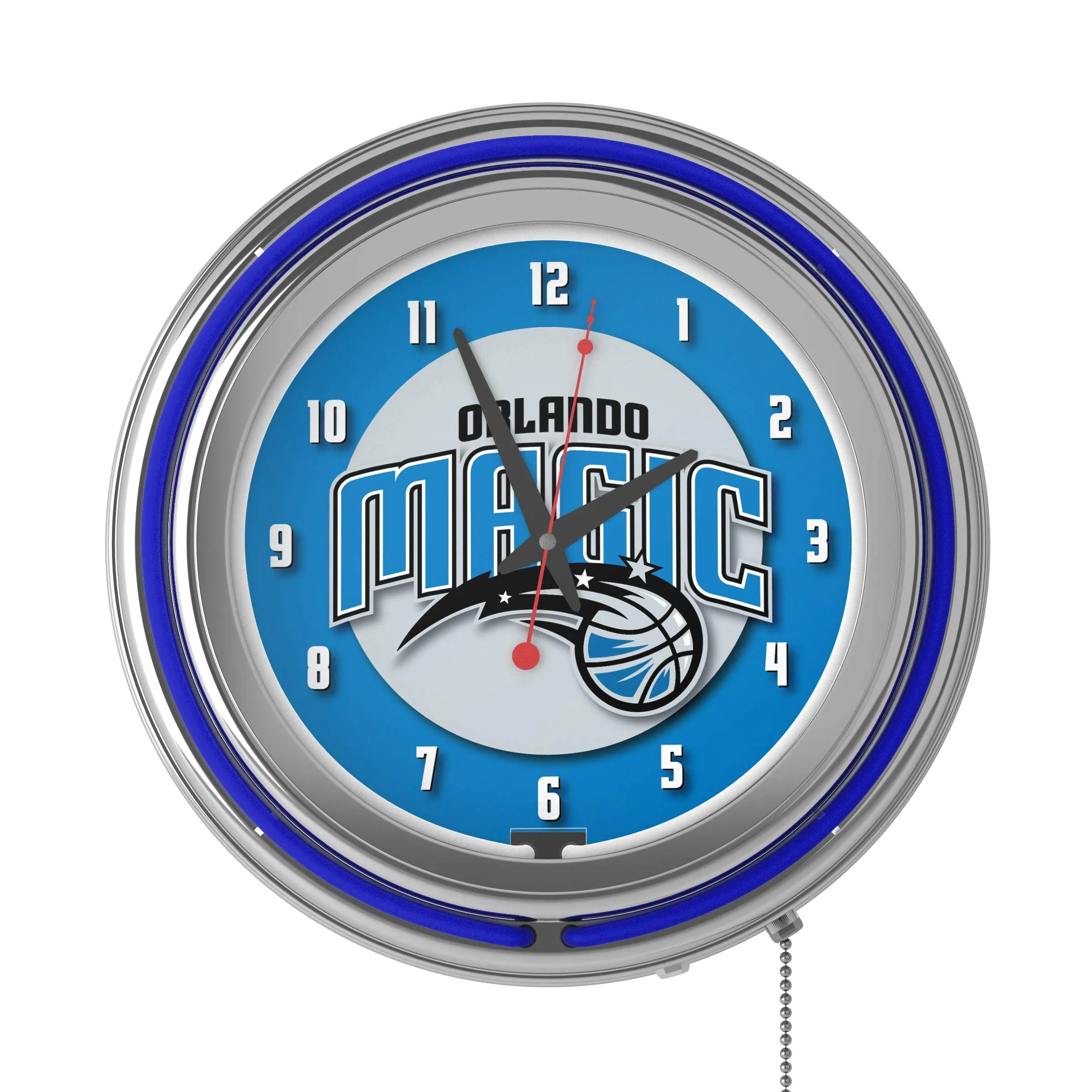 Trademark Gameroom NBA Orlando Magic Chrome Double Ring Neon Clock, 14"