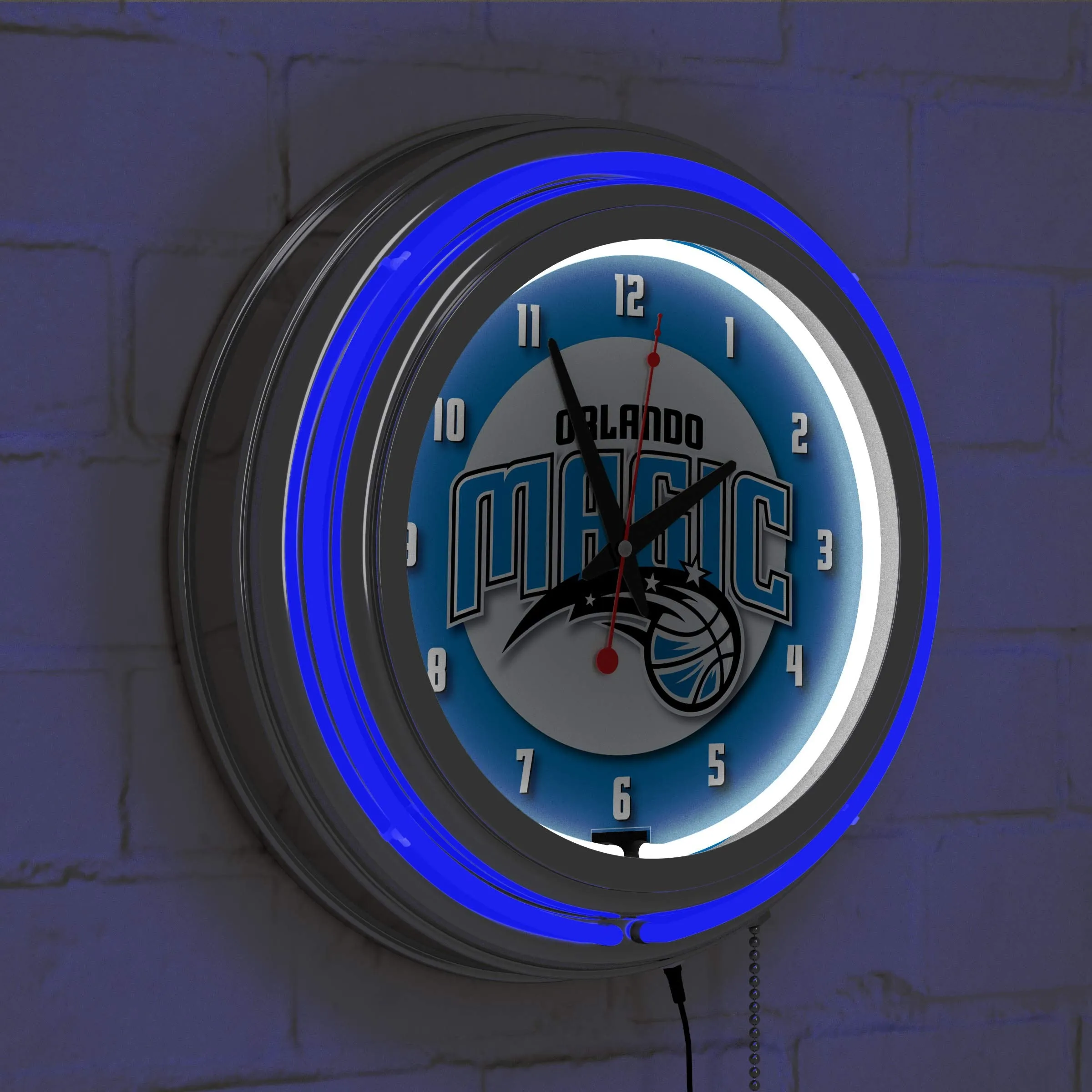 Trademark Gameroom NBA Orlando Magic Chrome Double Ring Neon Clock, 14"