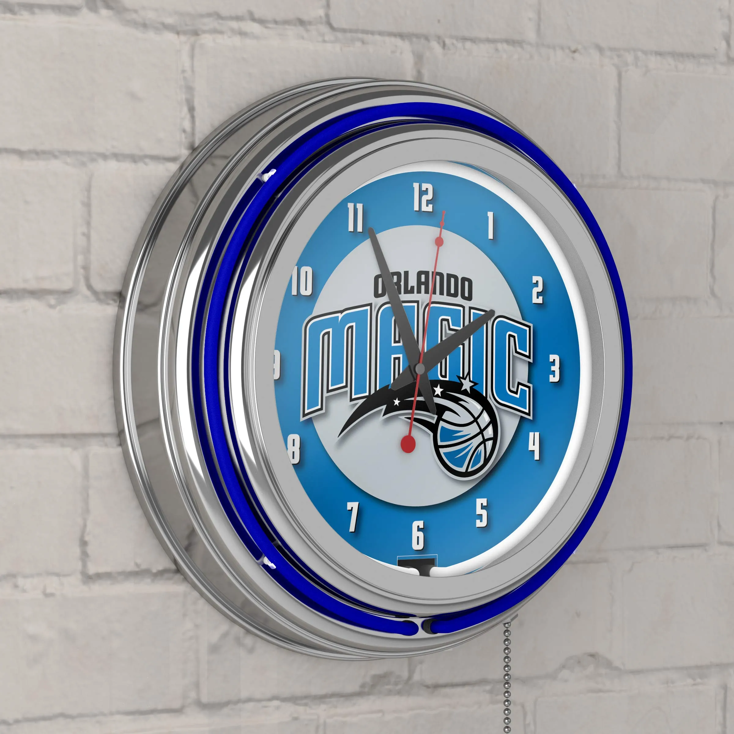 Trademark Gameroom NBA Orlando Magic Chrome Double Ring Neon Clock, 14"