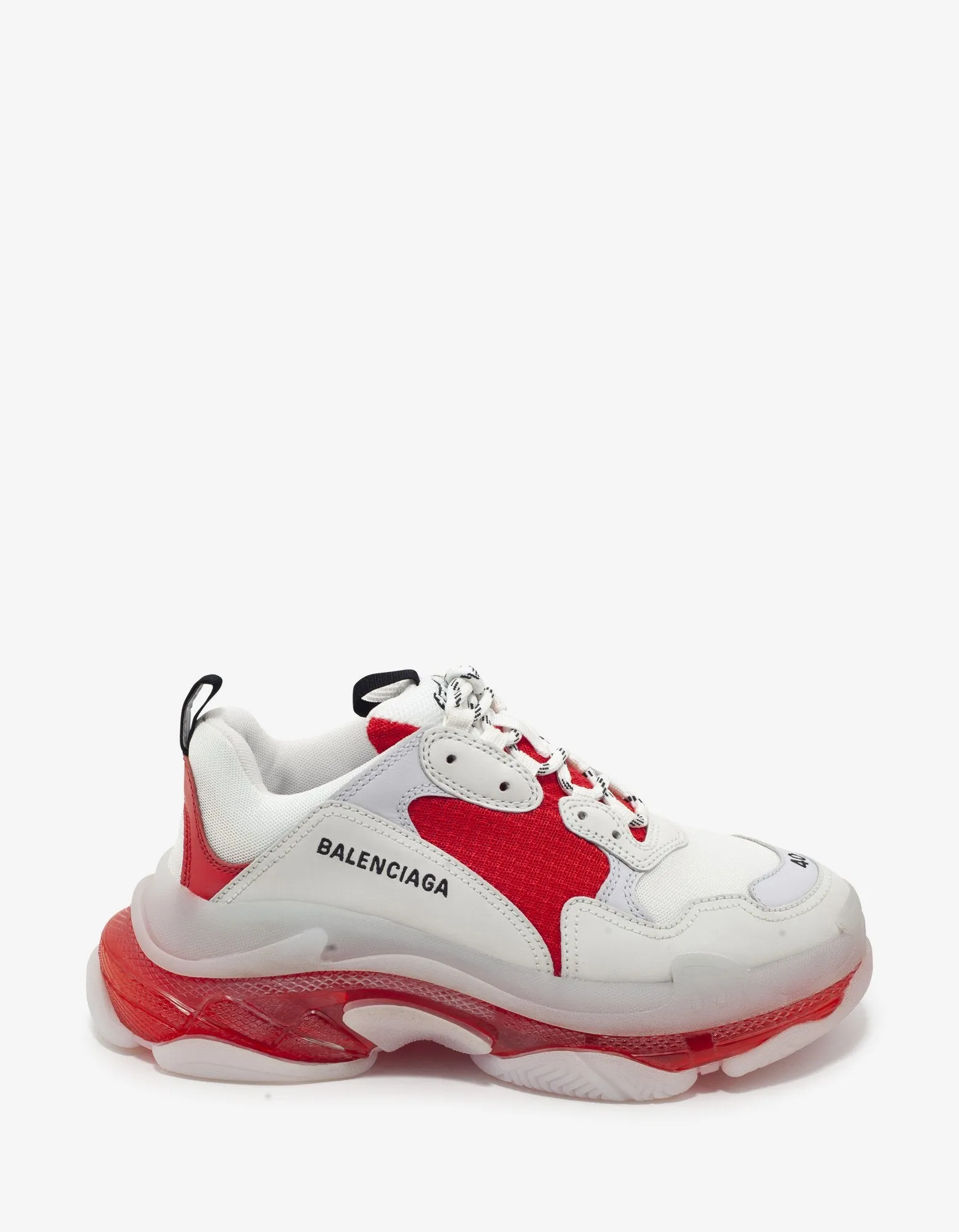 Triple S Clear Sole White & Red Trainers