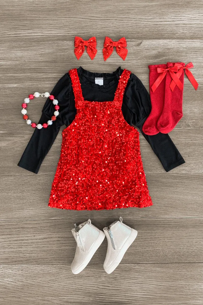 Velvet Sequin Jumper Set