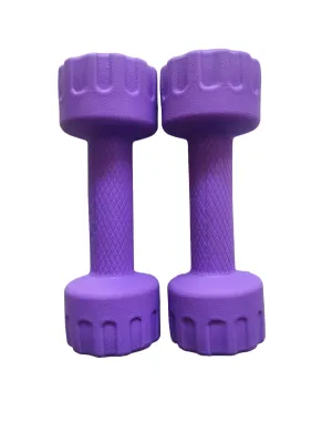 VENOM PVC (Round Shape) Dumbbells (1 Kg. X 2 = 2 Kg) Pack of 2 for Home Gym Equipment |Gym Exercise|Home Workout | Fitness Kit|Dumbbells Weights for Whole Body Workout (Color : Purple)