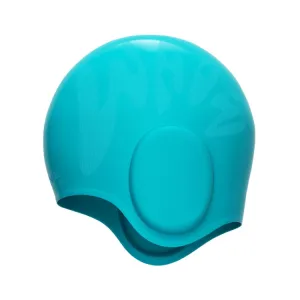 WAVE Waterproof Solid Color Ear Guard Silicone Swimming Cap, Color: Pink Blue