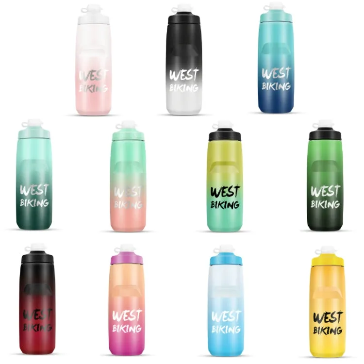 WEST BIKING 750ML Bicycle Water Bottle Portable Outdoor Cycling Water Cup, Color: Orange Purple Gradient