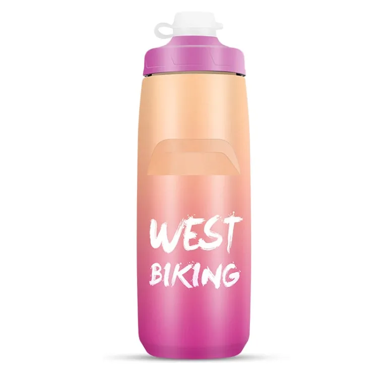 WEST BIKING 750ML Bicycle Water Bottle Portable Outdoor Cycling Water Cup, Color: Orange Purple Gradient