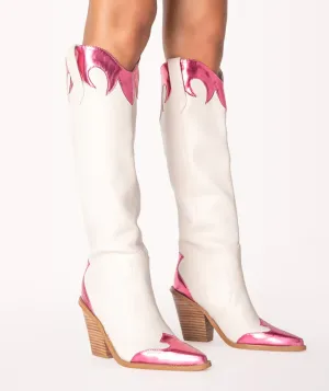 White and Pink Sayuri Boots