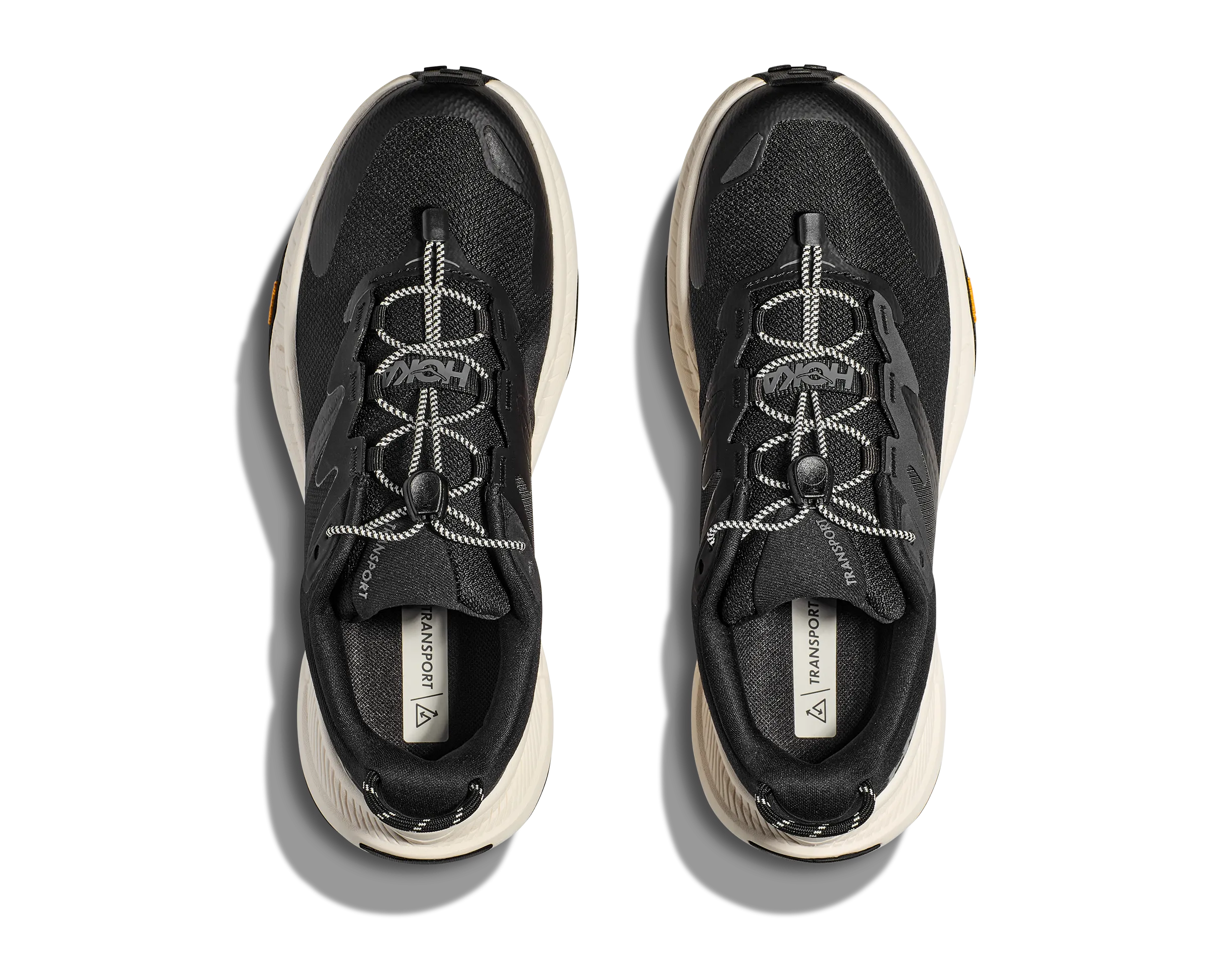 Women's Hoka Transport Color: Black / Alabaster (WIDE WIDTH)