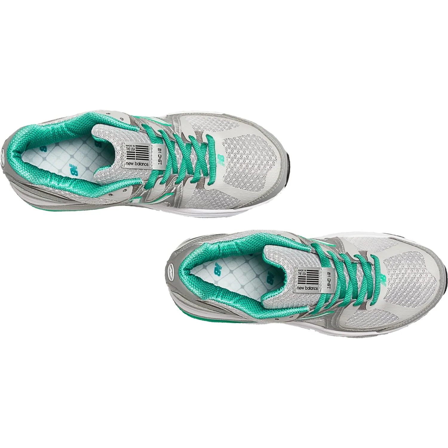 Women's New Balance W1540SG2 Running Shoes Silver/Green Synthetic/Mesh